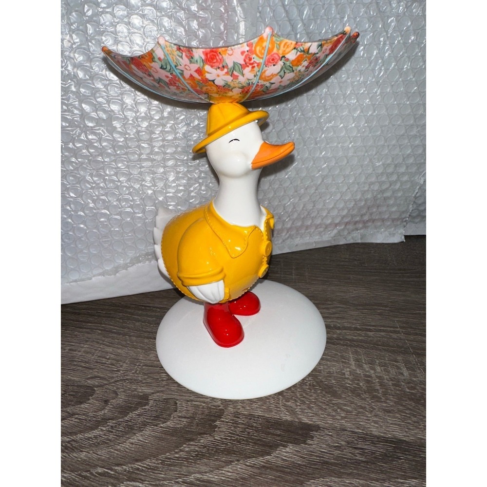 Bath and Body Works Silly Goose 3 wick candle holder duck spring rain umbrella - Picture 1 of 6